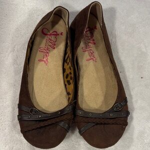 Jellypop Brown Flats with Black Accents